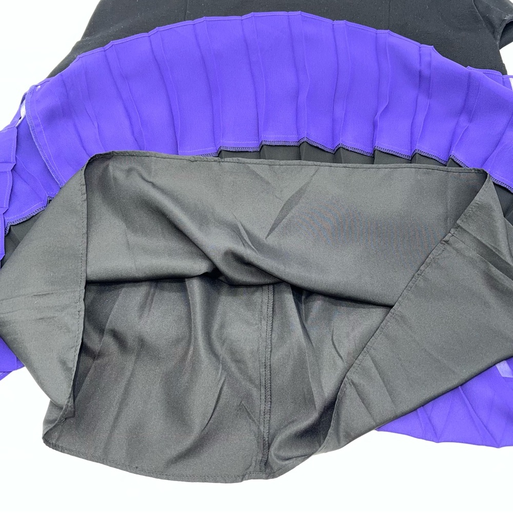 LOFT Black and Purple Mini Dress - Picture 8 of 16